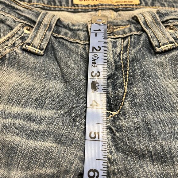 Big Star Sweet Boots Ultra Low Rise Light Wash Distressed Jeans Good VTG - Picture 3 of 14